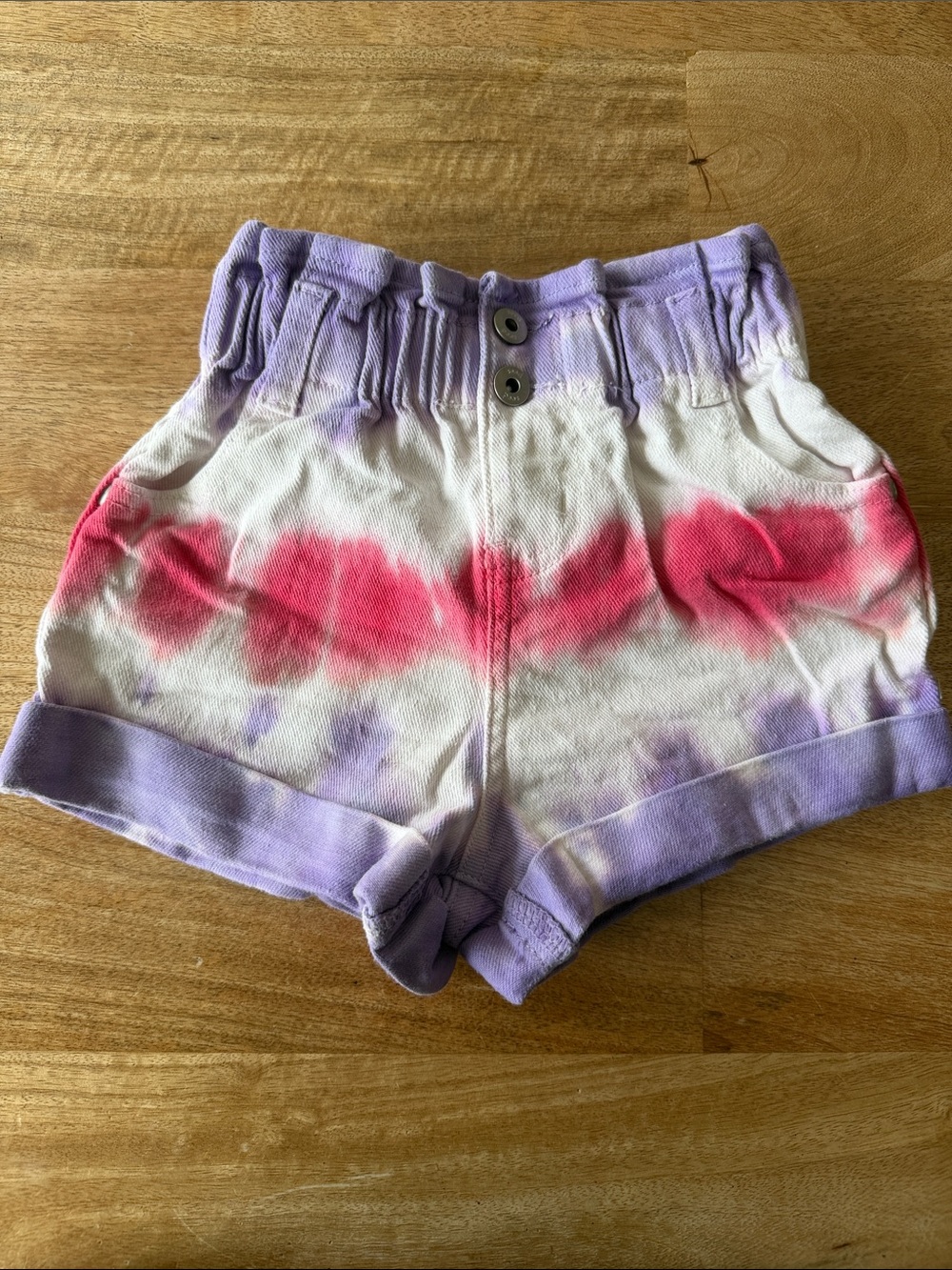 Tie-Dye Purple & Pink Girls' Shorts